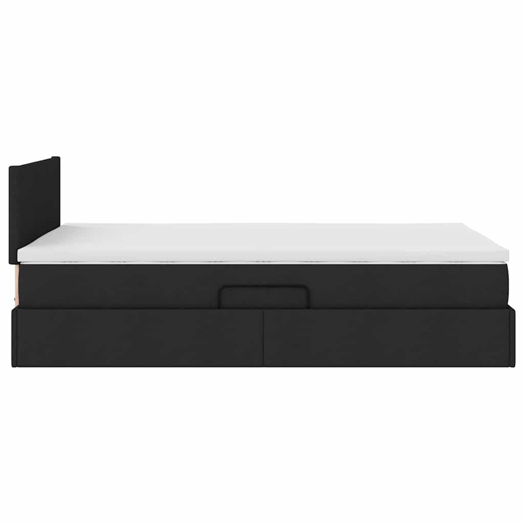Lit avec rangement et matelas Noir 120 x 200 cm Velours - XIOS