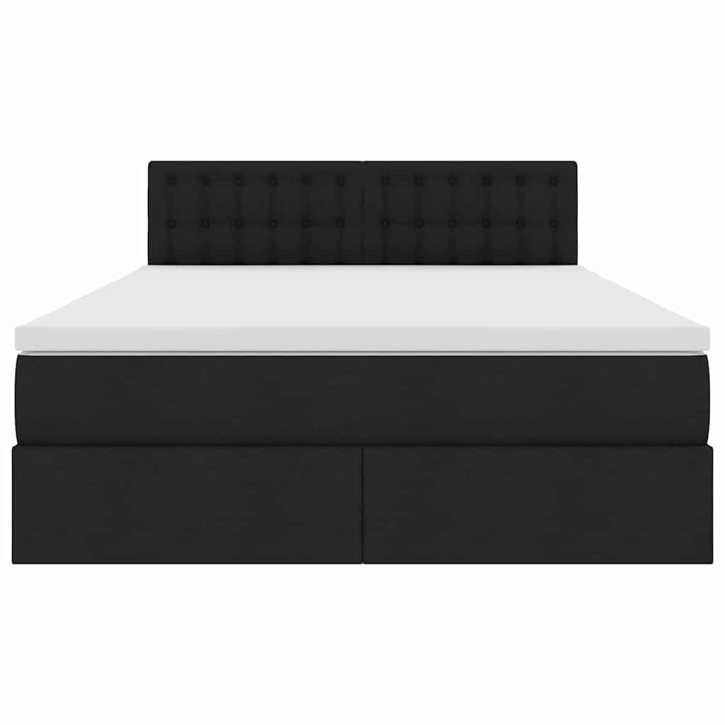 Lit avec rangement et matelas Noir 140 x 190 cm Velours - XIOS