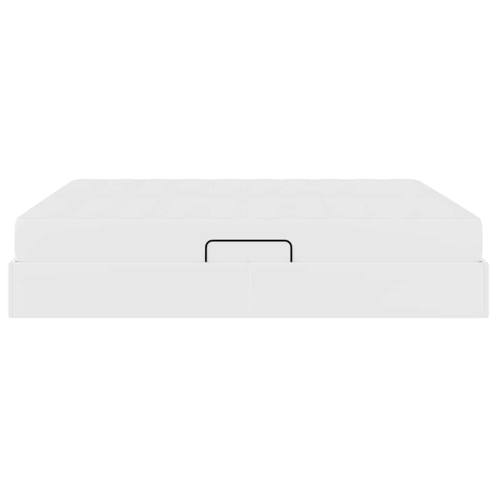 Lit avec rangement et matelas avec stockage 2 pc Blanc Cuir - XIOS