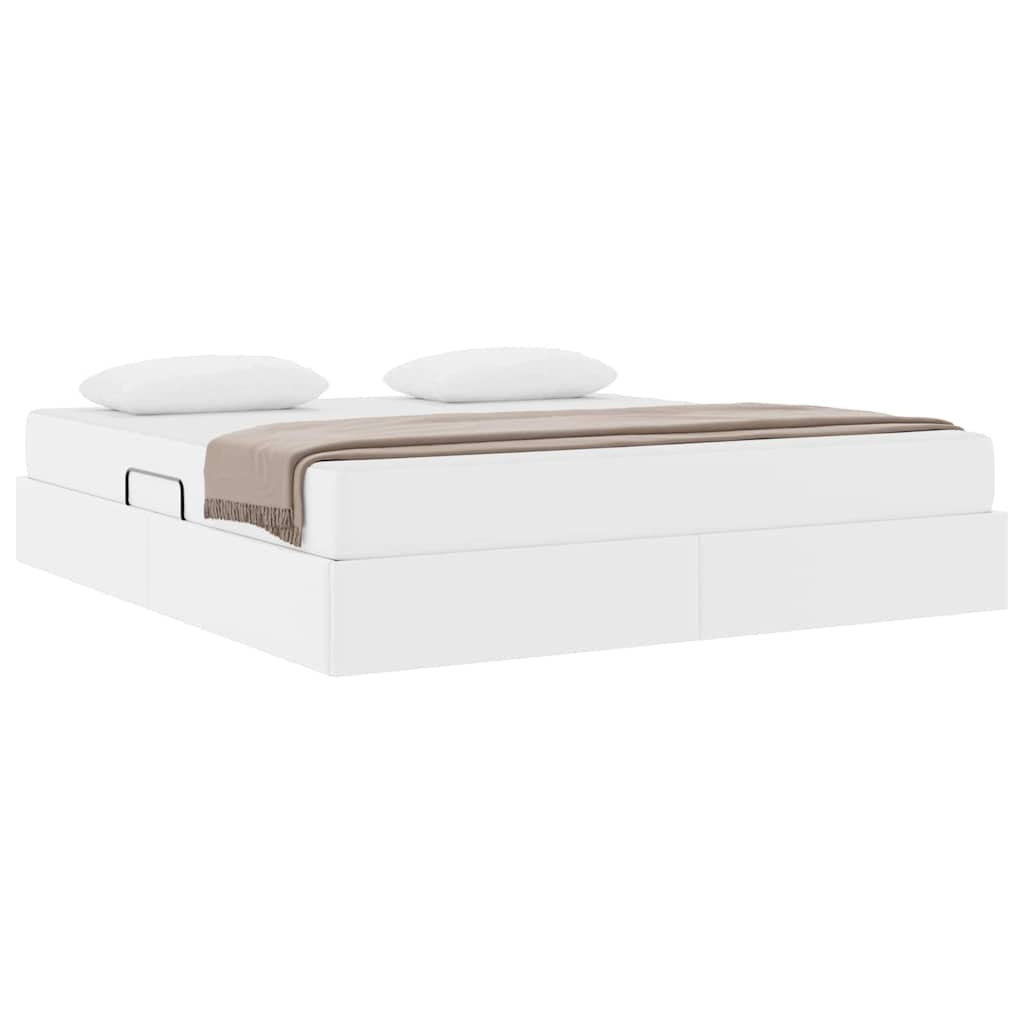 Lit avec rangement et matelas avec stockage 2 pc Blanc Cuir - XIOS