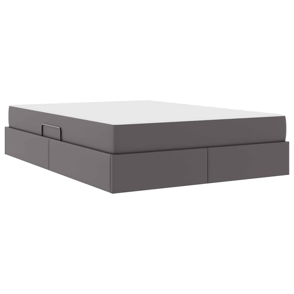 Lit avec rangement et matelas avec stockage 2 pc Gris Cuir - XIOS