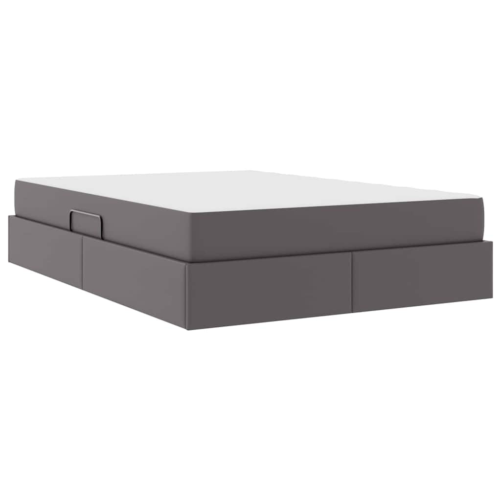 Lit avec rangement et matelas avec stockage 2 pc Gris Cuir - XIOS