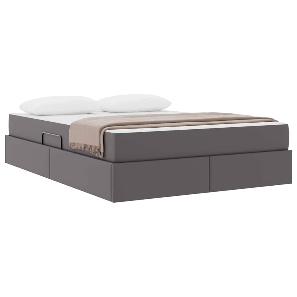 Lit avec rangement et matelas avec stockage 2 pc Gris Cuir - XIOS