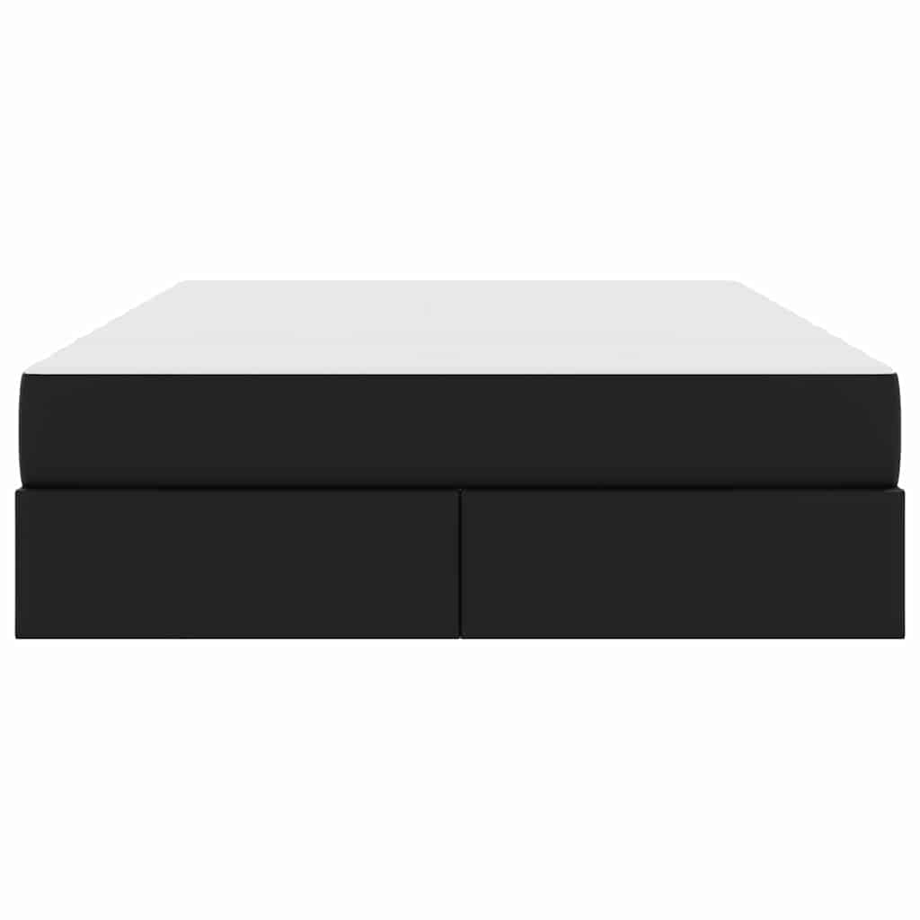 Lit avec rangement et matelas avec stockage 2 pc Noir Cuir - XIOS