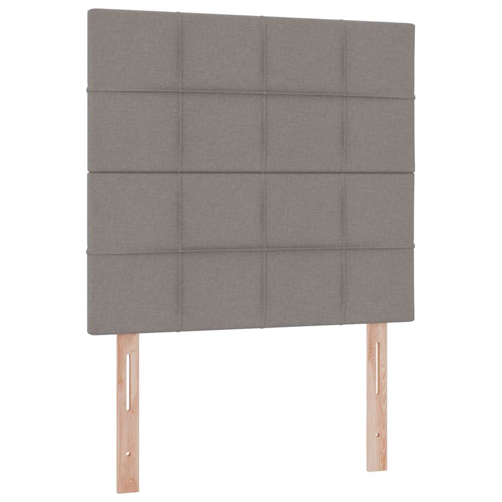 Lit avec rangement et matelas Taupe 100 x 200 cm tissu - XIOS