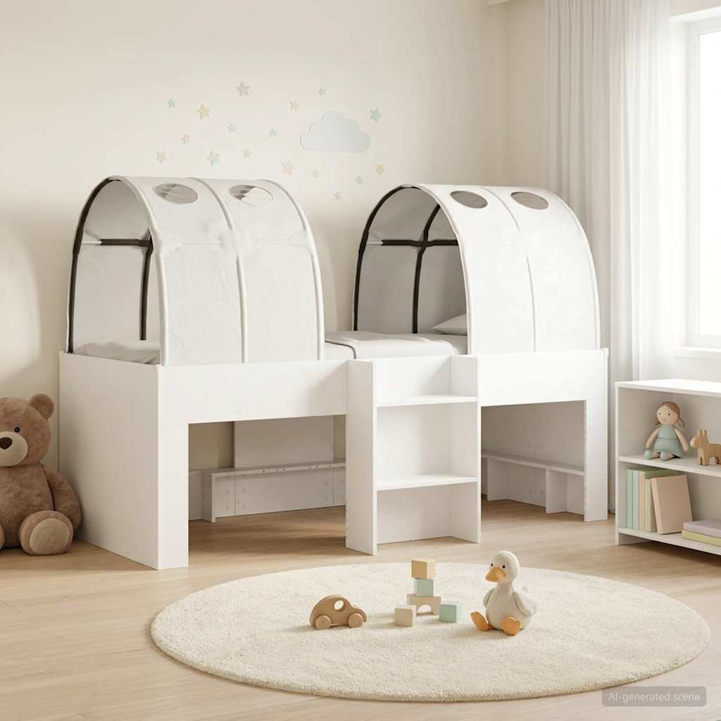 Lit avec Tunnel 3 pc Blanc Bois d'ingénierie - XIOS