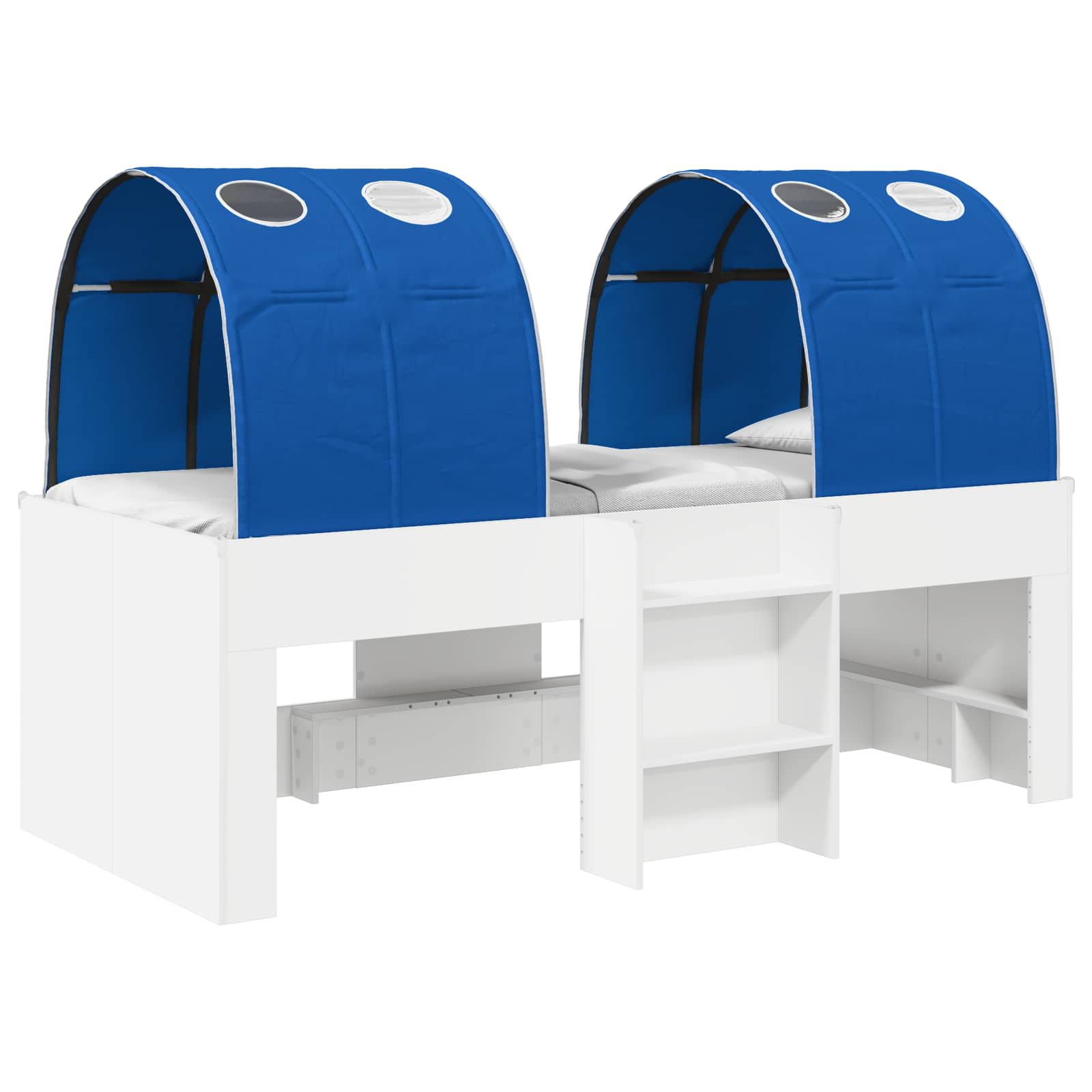 Lit avec Tunnel 3 pc Blanc et bleu Bois d'ingénierie - XIOS