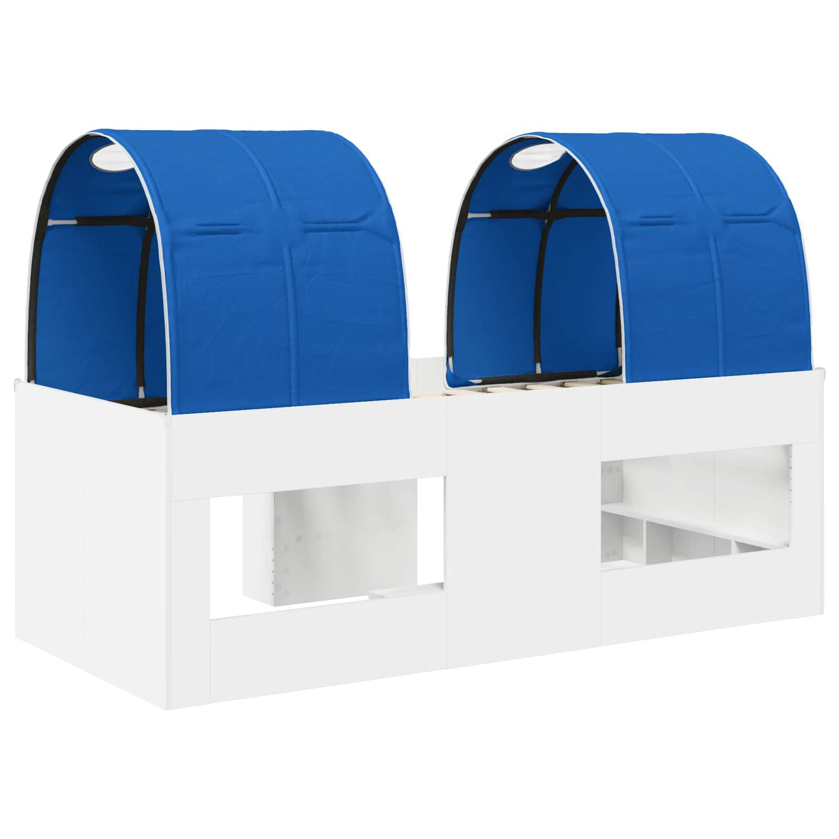 Lit avec Tunnel 3 pc Blanc et bleu Bois d'ingénierie - XIOS