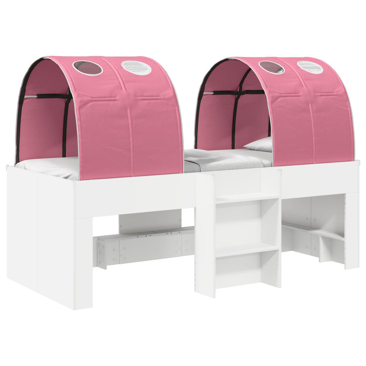 Lit avec Tunnel 3 pc Blanc et rose Bois d'ingénierie - XIOS