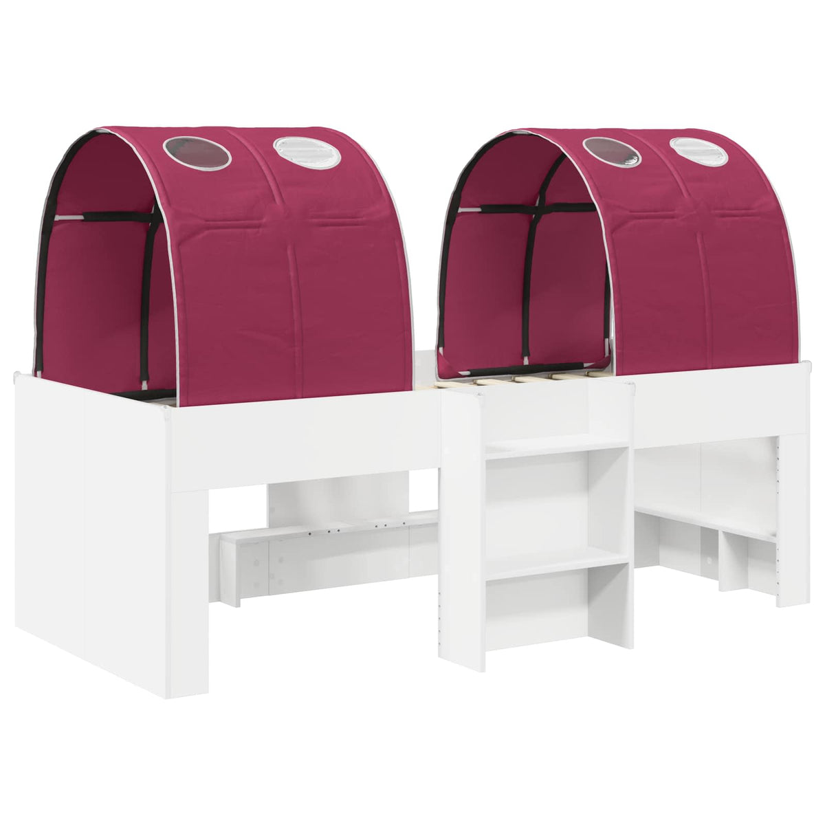 Lit avec Tunnel 3 pc Blanc et rouge Bois d'ingénierie - XIOS