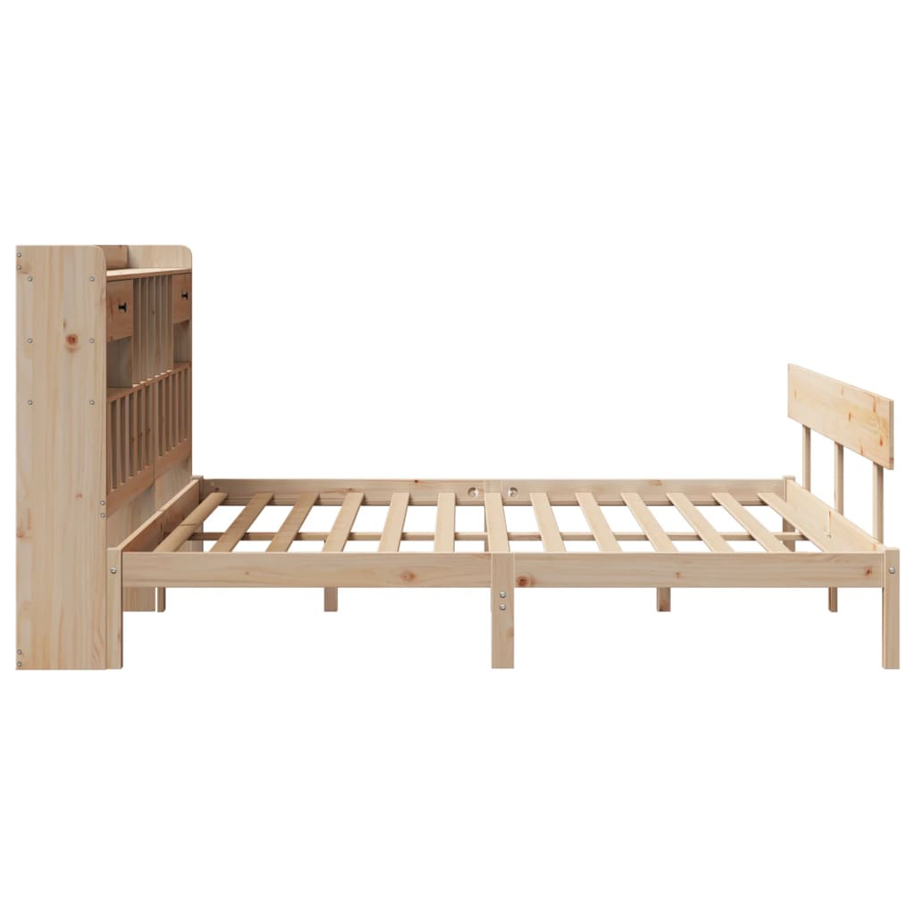 Lit bibliothèque sans matelas 180x200 cm bois massif de pin - XIOS