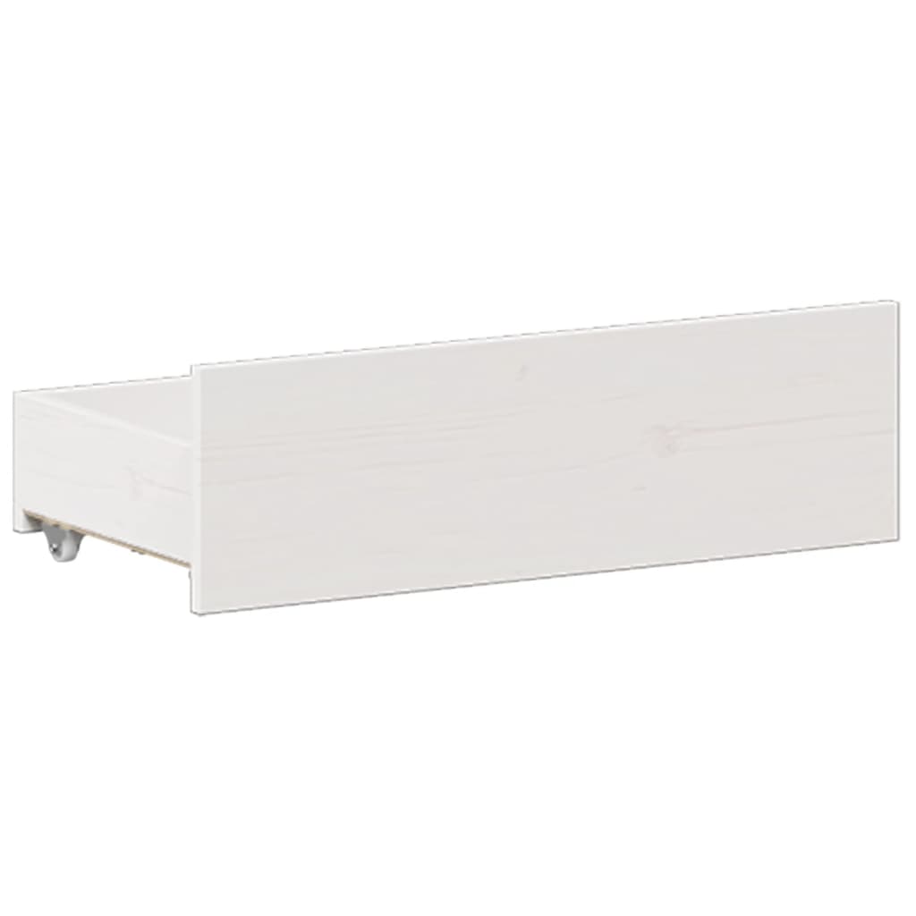 Lit bibliothèque sans matelas blanc 150x200 cm bois pin massif - XIOS