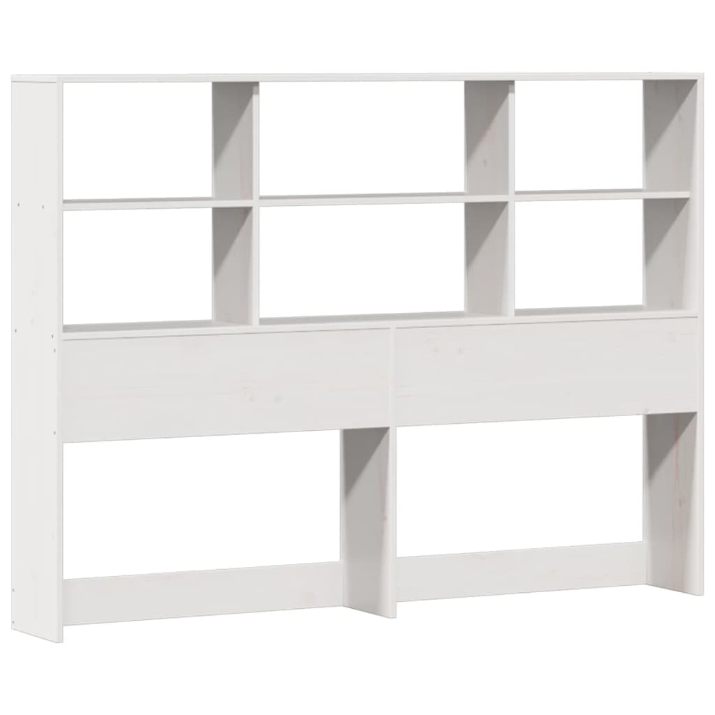 Lit bibliothèque sans matelas blanc 160x200 cm bois pin massif - XIOS