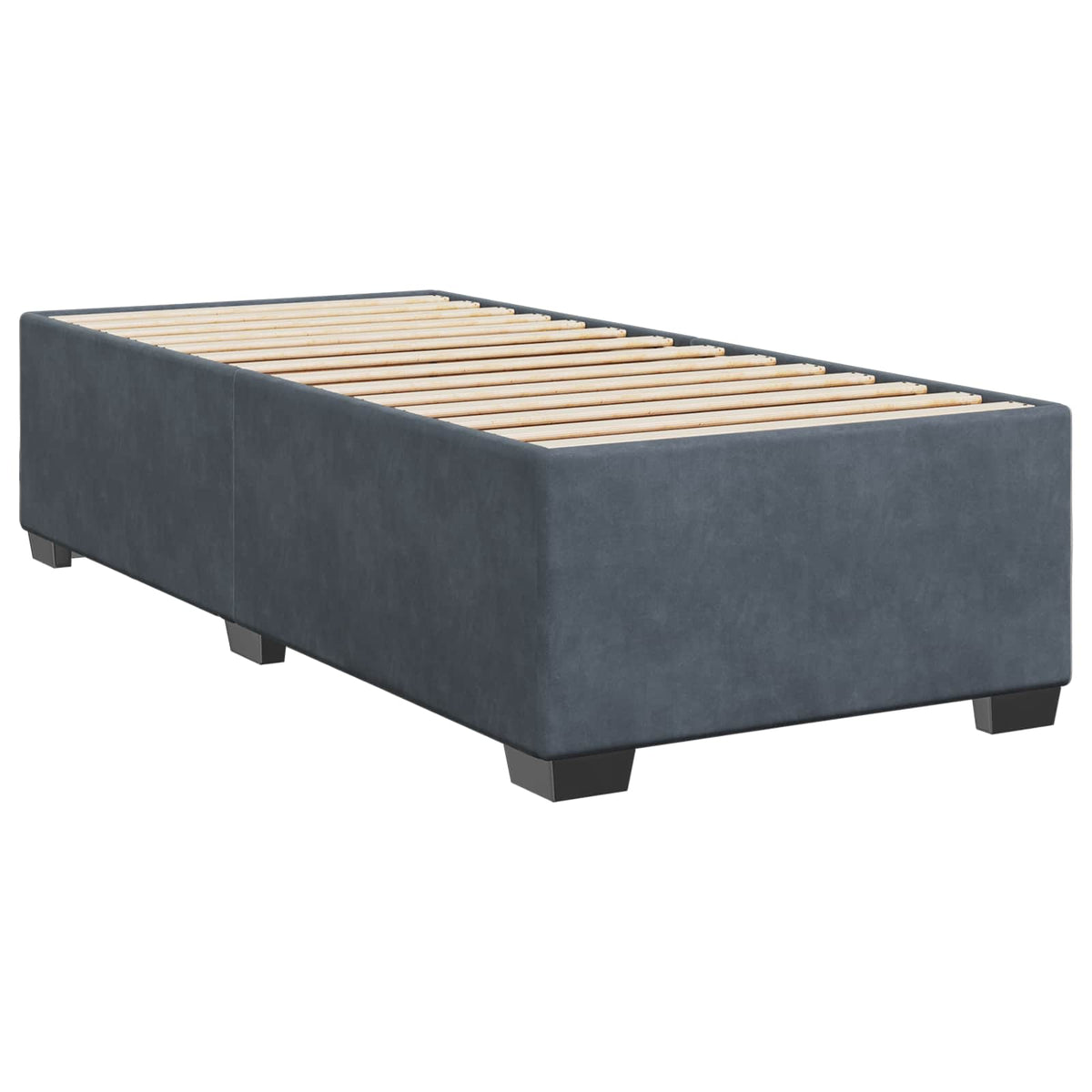 Lit boxspring avec matelas Gris foncé 100 x 200 cm Velours - XIOS