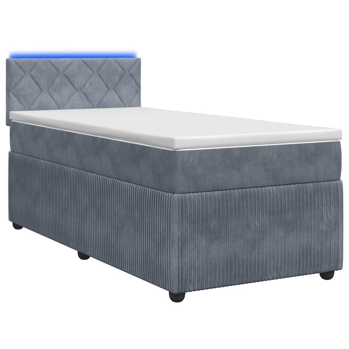 Lit boxspring avec matelas Gris foncé 90 x 190 cm Velours - XIOS