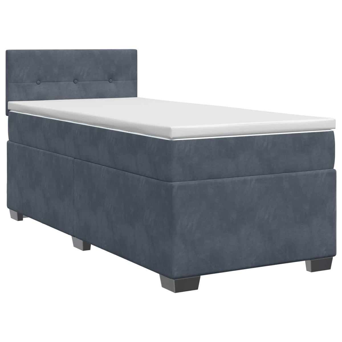 Lit boxspring avec matelas Gris foncé 90 x 200 cm Velours - XIOS