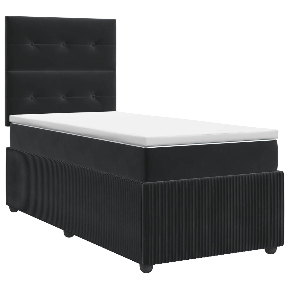 Lit boxspring avec matelas Noir 100 x 200 cm Velours - XIOS