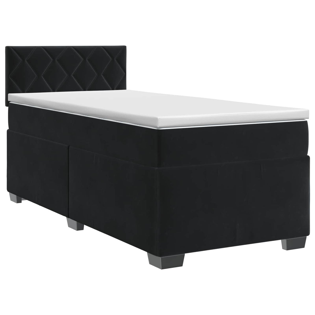 Lit boxspring avec matelas Noir 80 x 200 cm Velours - XIOS