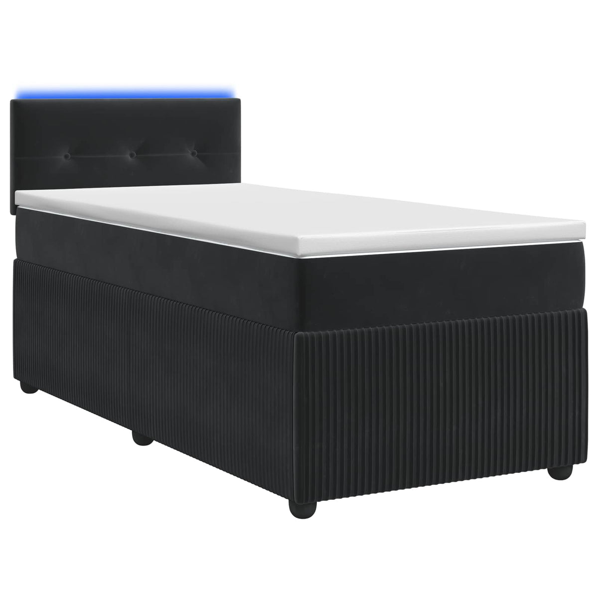 Lit boxspring avec matelas Noir 80 x 200 cm Velours - XIOS