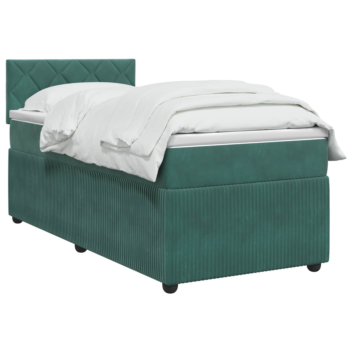 Lit boxspring avec matelas Vert foncé 90 x 200 cm Velours - XIOS
