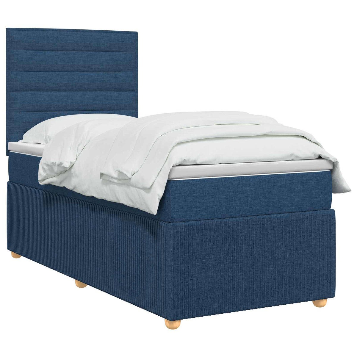 Lit boxspring LED avec matelas Bleu 90 x 200 cm Tissu - XIOS