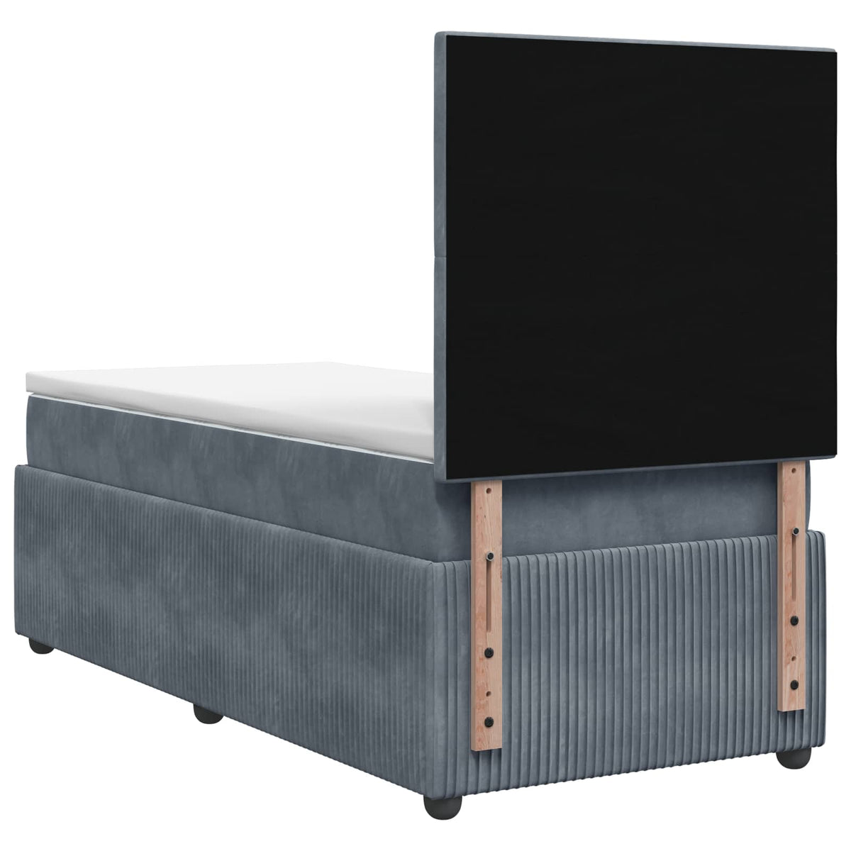 Lit boxspring LED avec matelas Gris foncé 90 x 190 cm Velours - XIOS