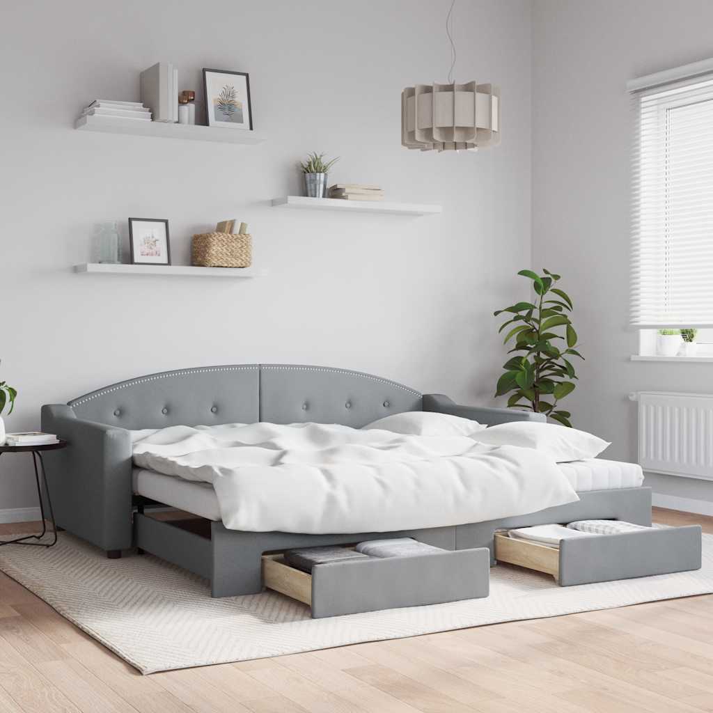 Lit de jour avec gigogne et tiroirs sans matelas 90x200 cm - XIOS
