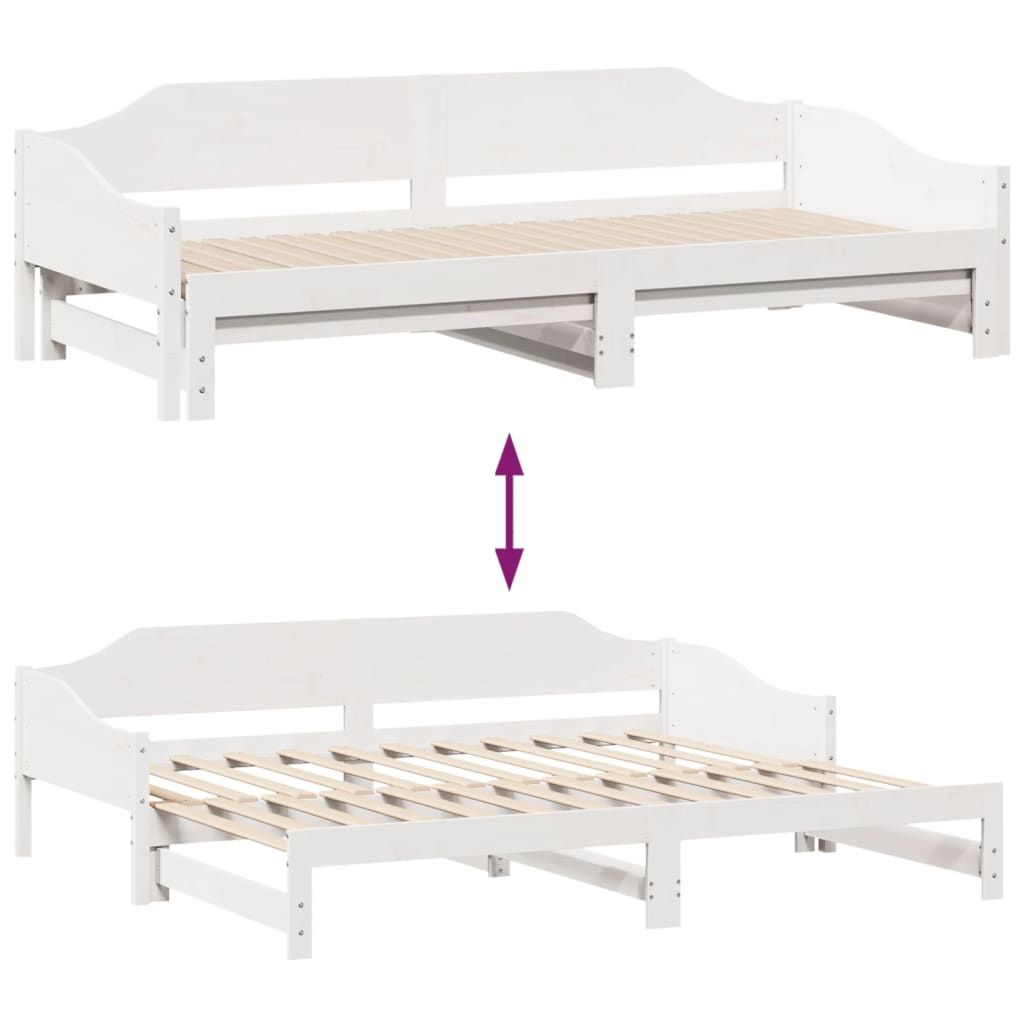 Lit de jour et lit gigogne sans matelas 90x200 cm bois massif - XIOS