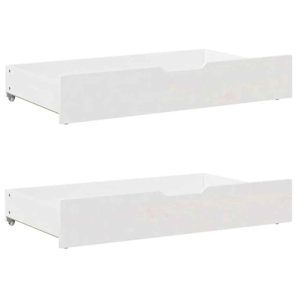 Lit de jour et tiroirs sans matelas blanc 90x190 cm bois massif