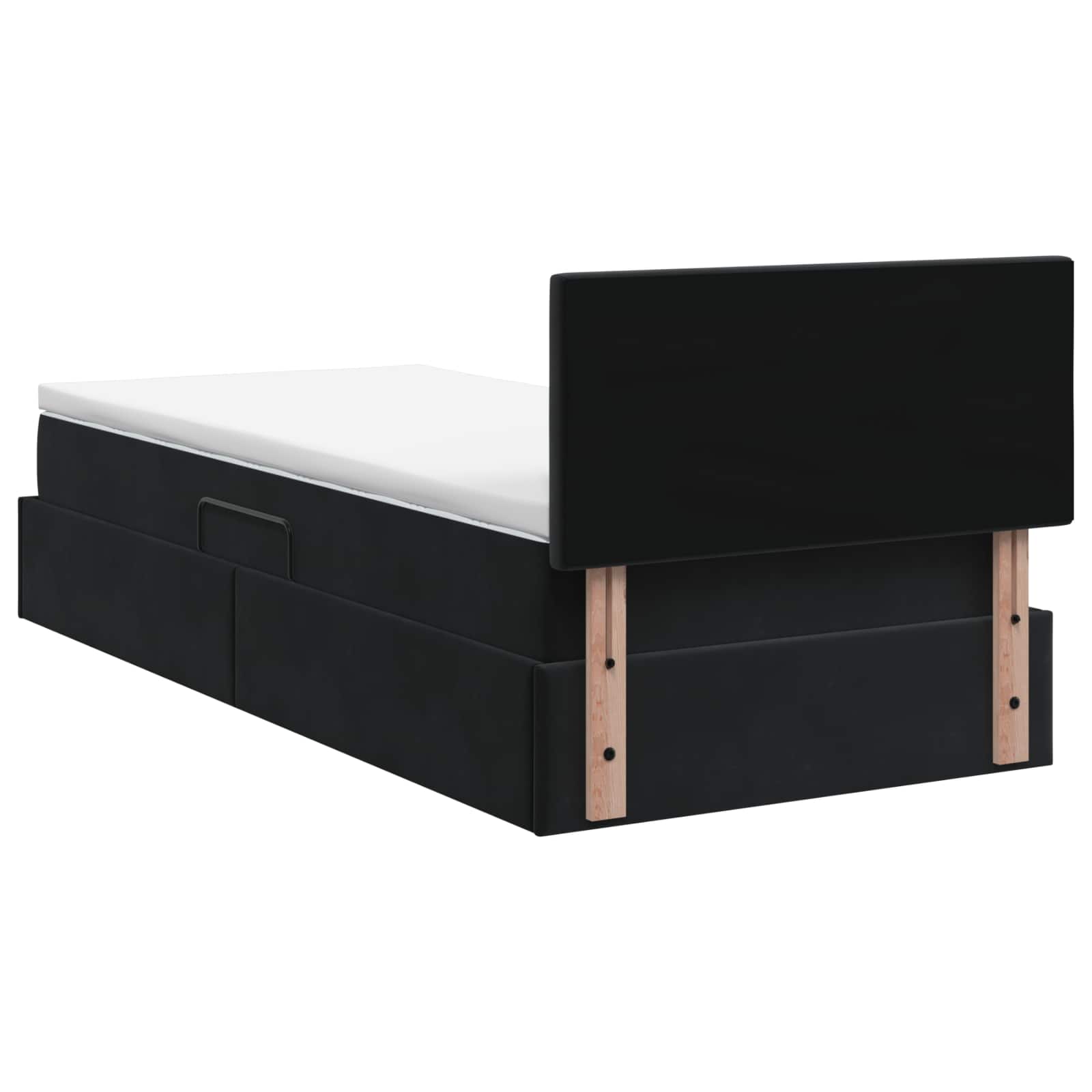 Lit de Rangement avec tête de lit Noir 100 x 200 cm Velours - XIOS