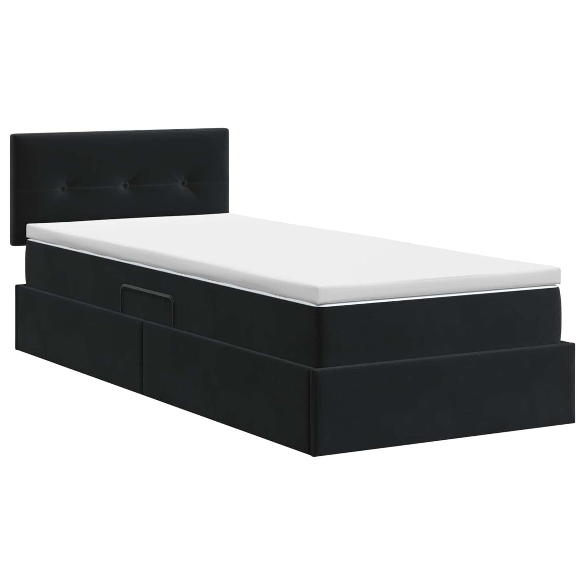 Lit de Rangement avec tête de lit Noir 100 x 200 cm Velours - XIOS