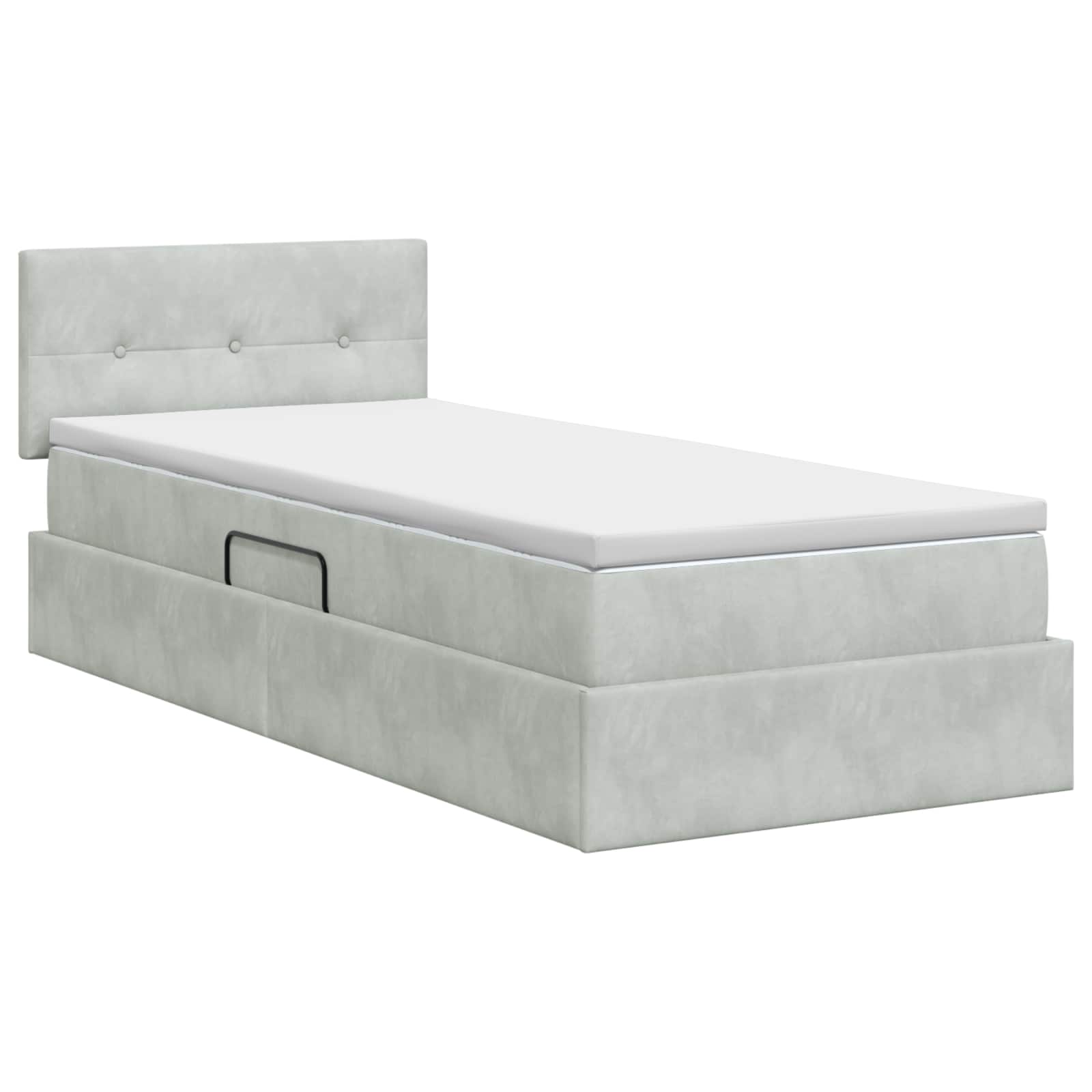 Lit de Rangement Gris clair 100 x 200 cm Velours - XIOS