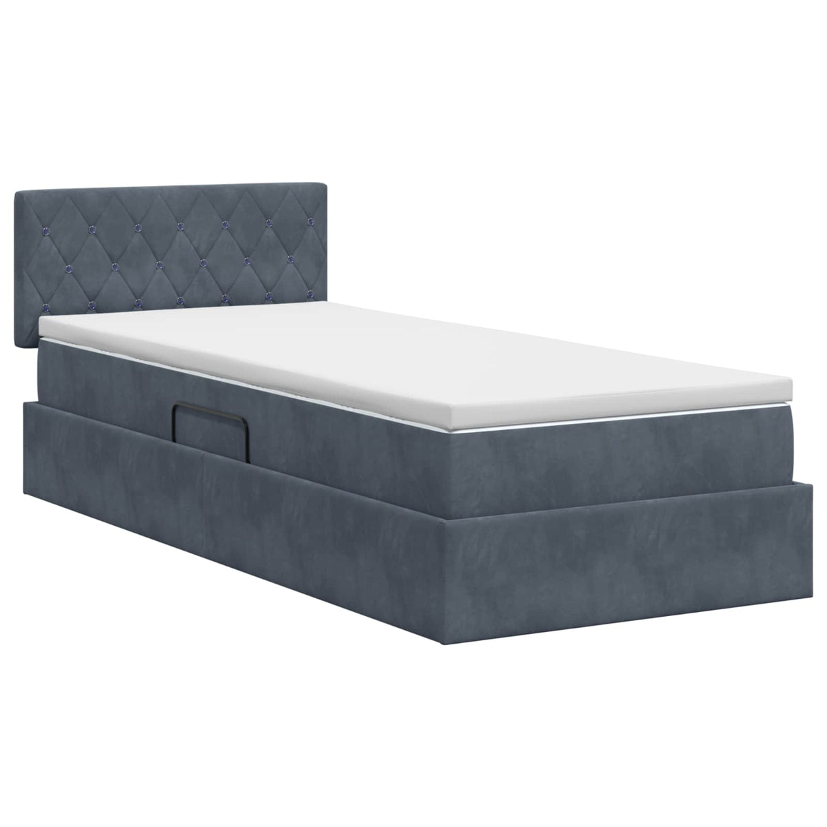 Lit de Rangement Gris foncé 90 x 200 cm Velours - XIOS