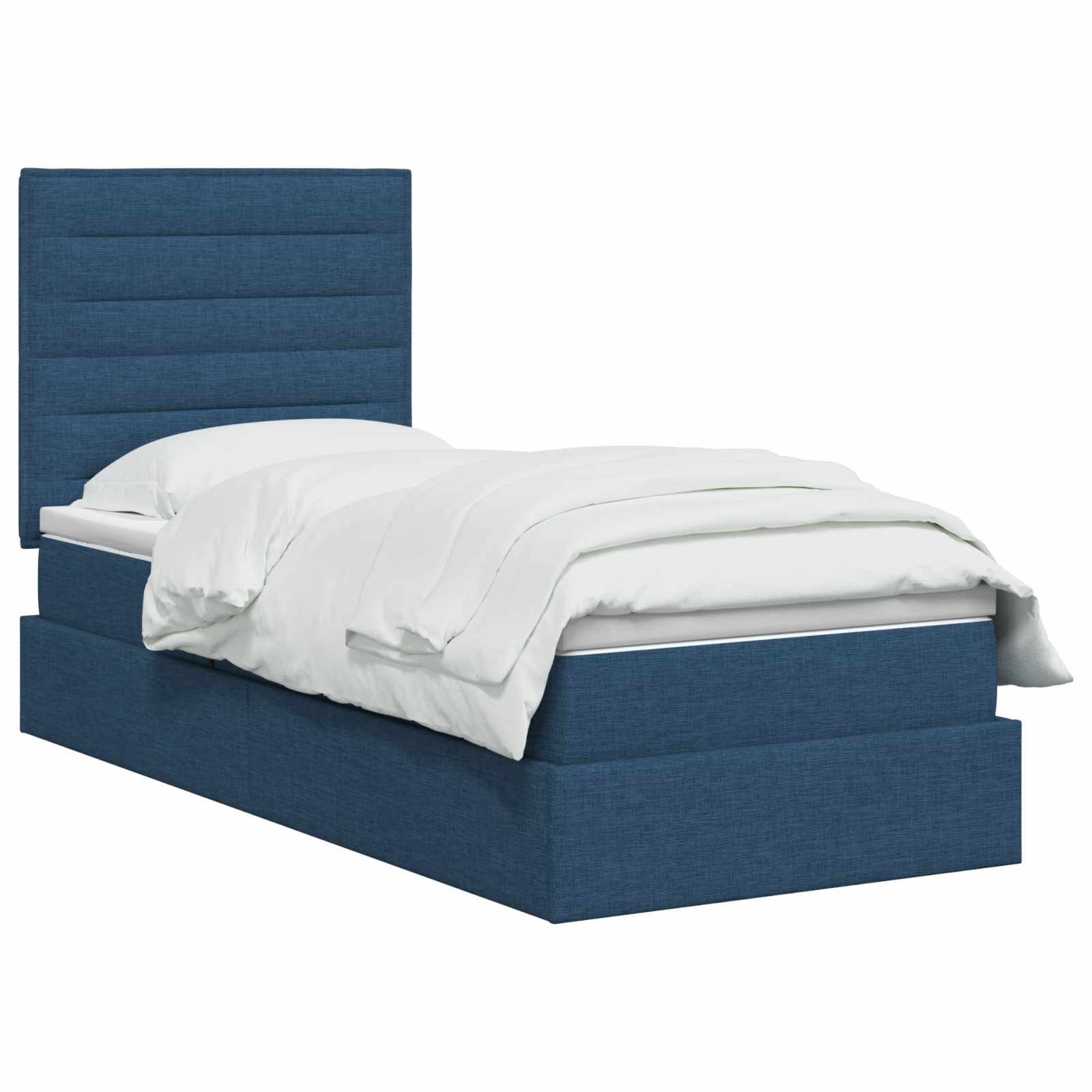 Lit de rangement LED avec matelas Bleu 90 x 200 cm Tissu - XIOS