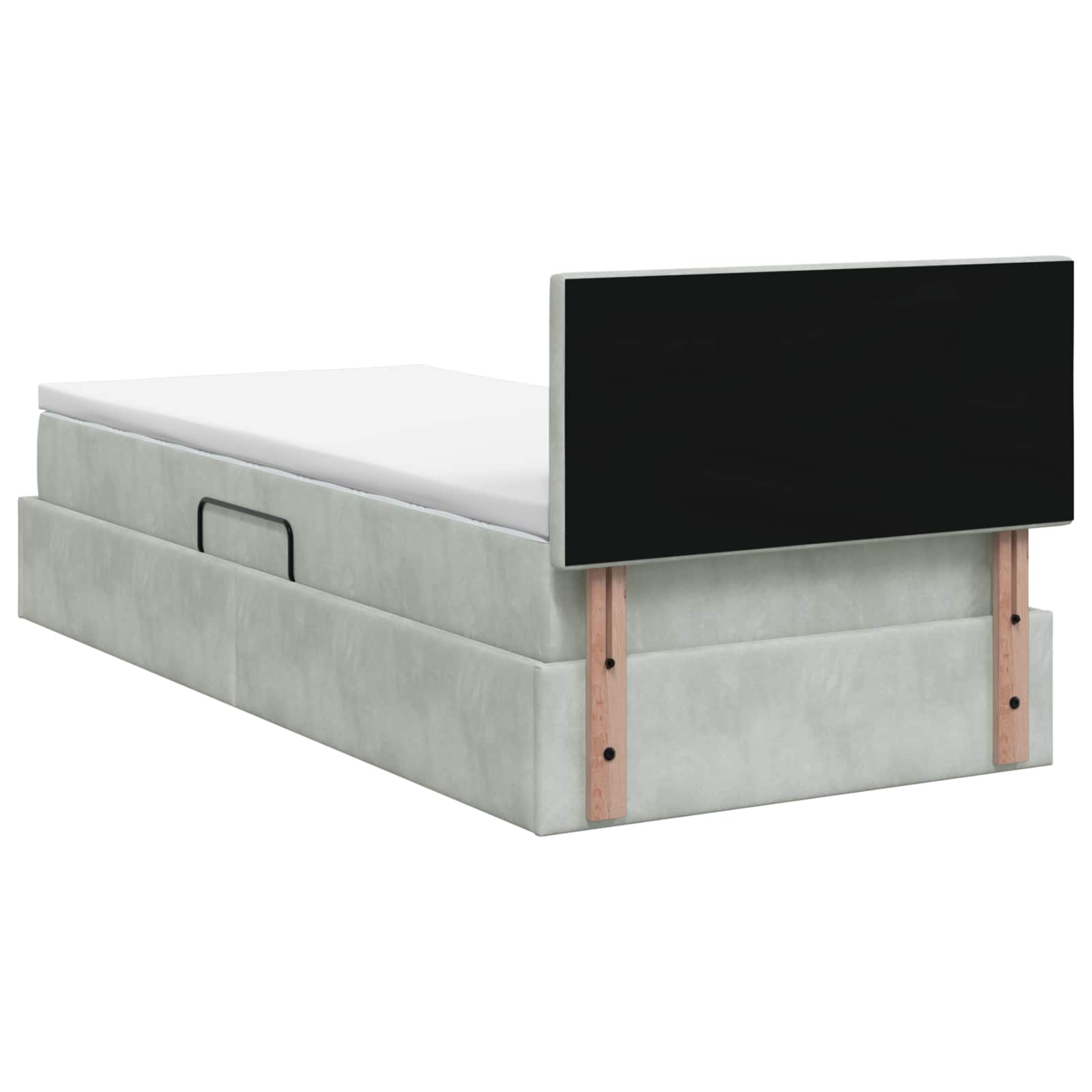 Lit de rangement LED avec matelas Gris clair 100 x 200 cm - XIOS
