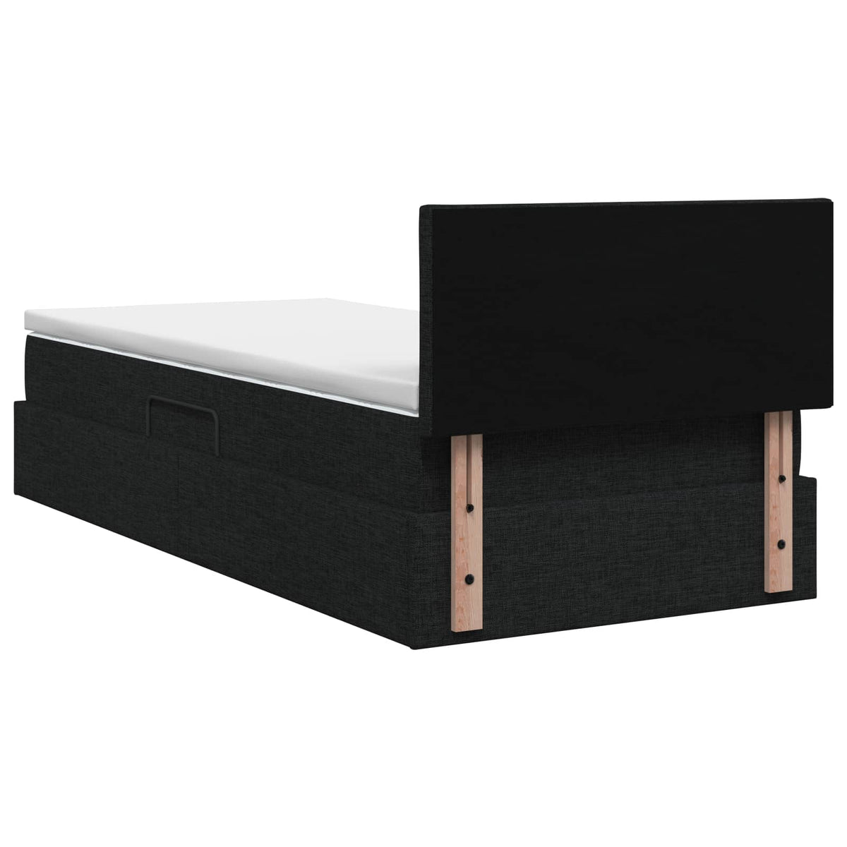 Lit de rangement LED avec matelas Noir 90 x 190 cm Tissu - XIOS
