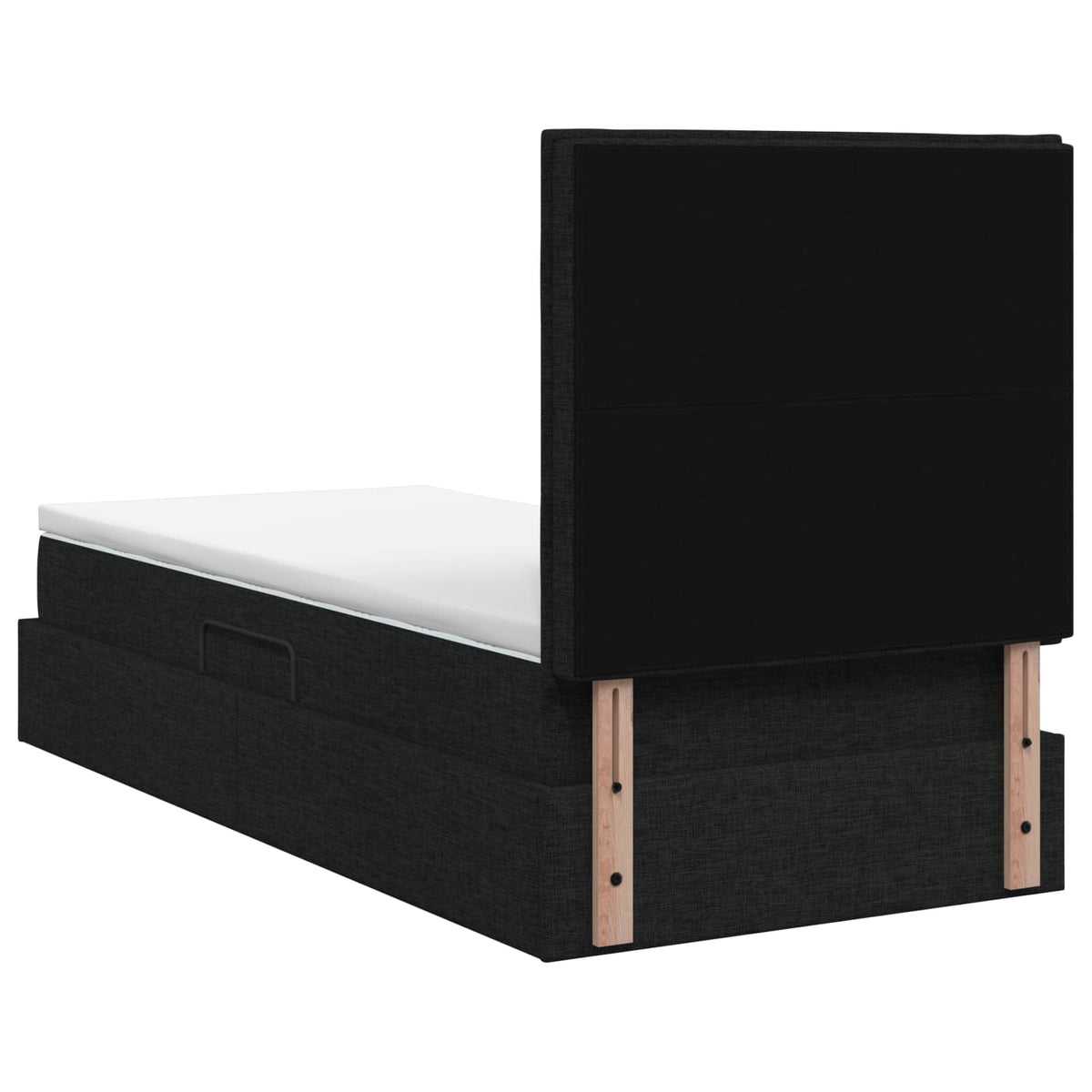Lit de rangement LED avec matelas Noir 90 x 200 cm Tissu - XIOS