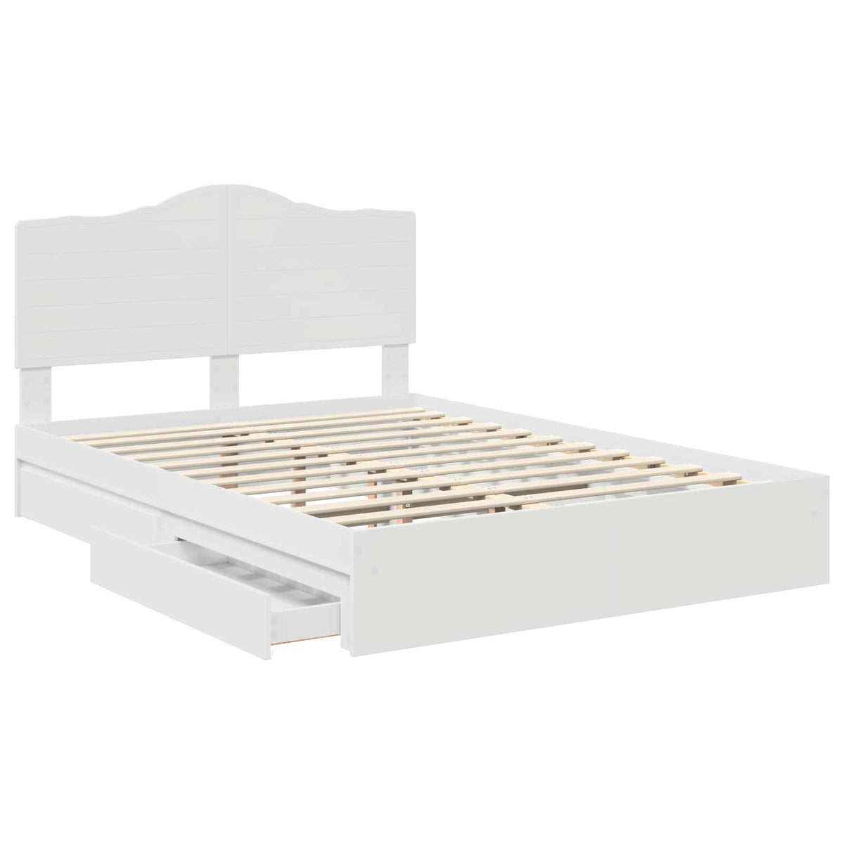 Lit de Rangement Réglable Blanc 160 x 200 cm Bois d’ingénierie - XIOS