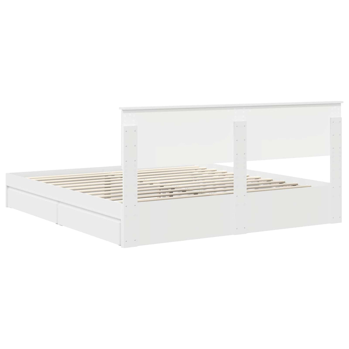 Lit de Rangement Réglable Blanc 180 x 200 cm Bois d’ingénierie - XIOS