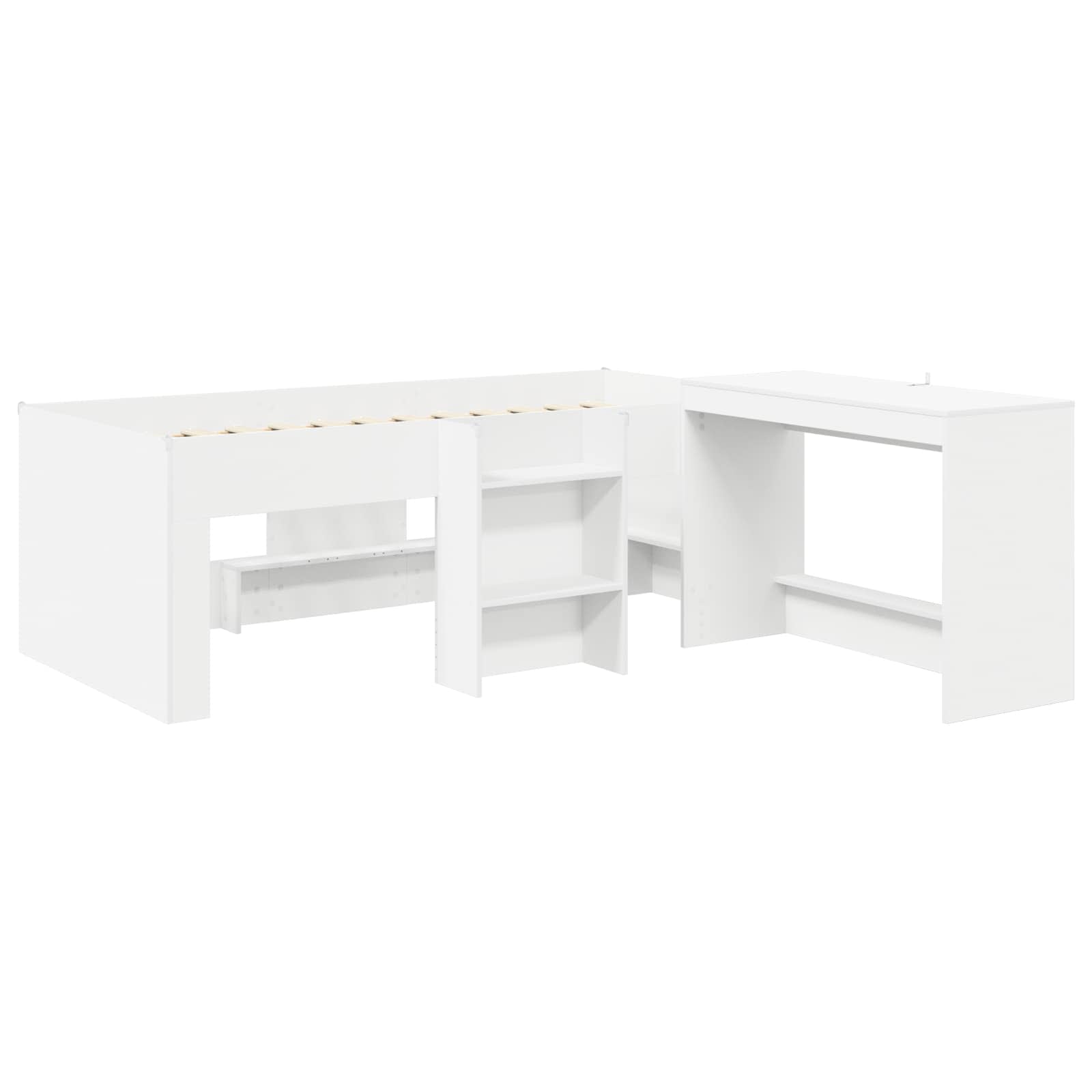 Lit haut pour enfants avec bureau 2 pc Blanc Bois d'ingénierie - XIOS