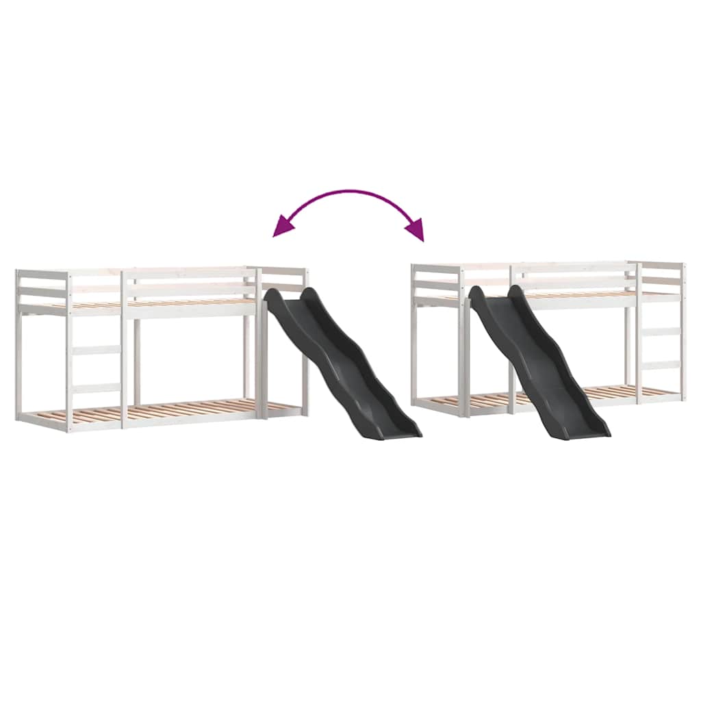 Lit superposé avec toboggan et échelle sans matelas 90x200 cm - XIOS