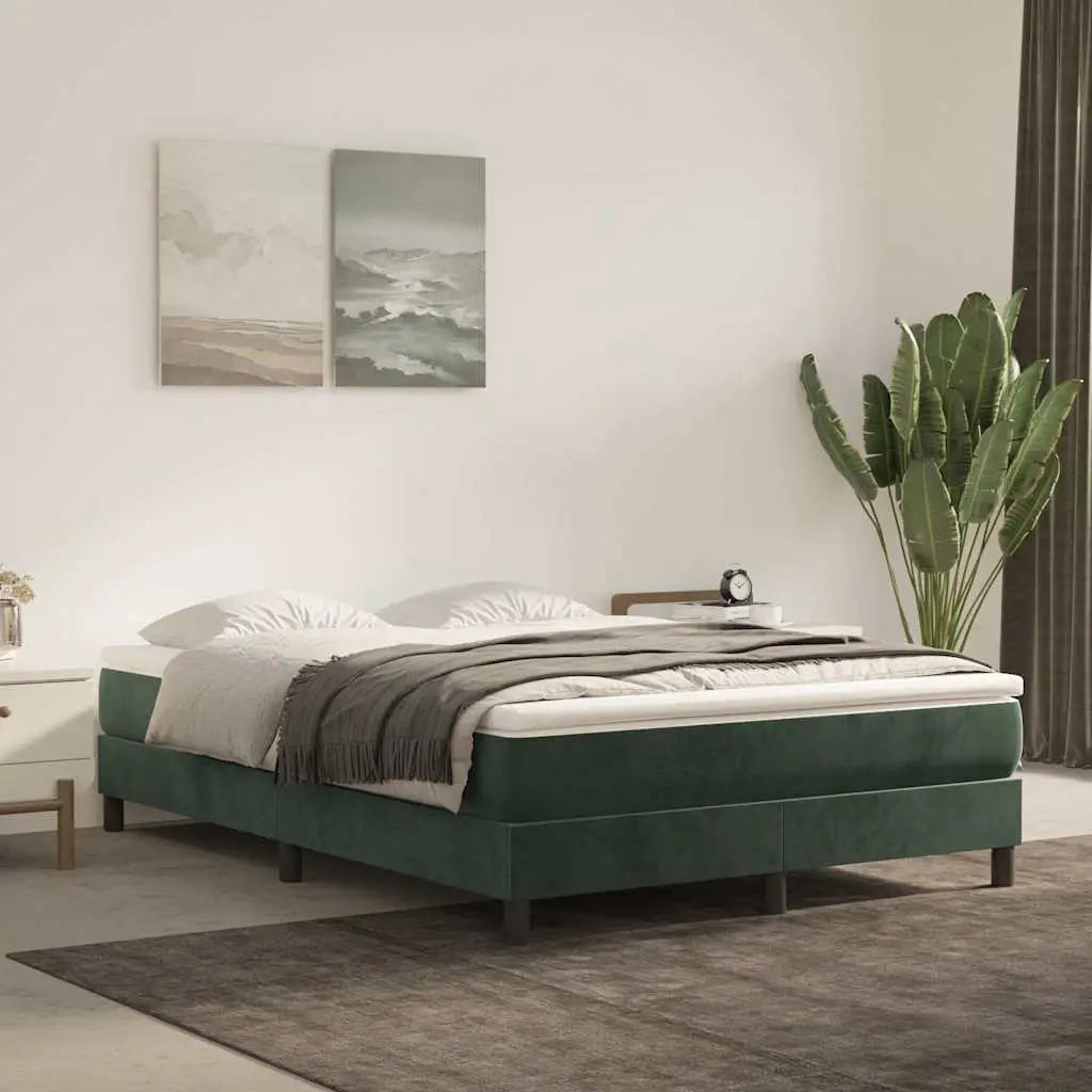 Matelas à ressorts ensachés mi-ferme Vert foncé 140x200x20 cm