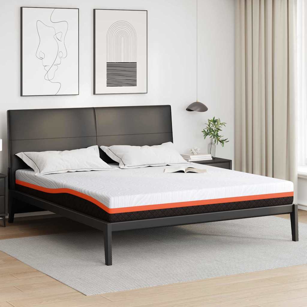 Matelas Blanc et Noir 180 x 200 cm Tissu jacquard - XIOS