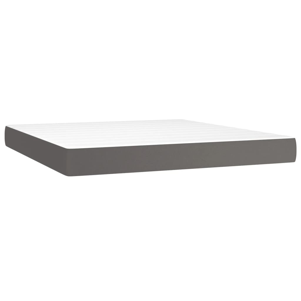 Matelas de lit à ressorts ensachés fermeté moyenne Gris 180x200x20cm Similicuir - XIOS