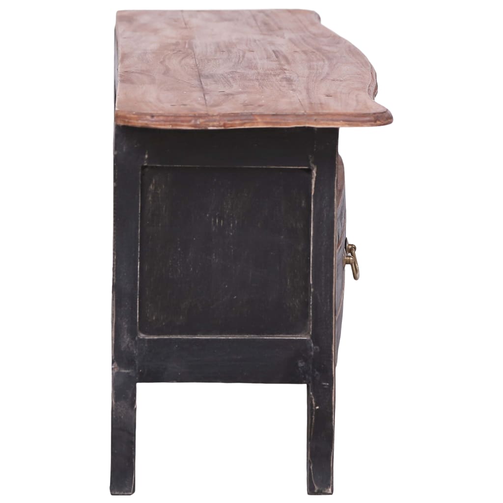 Meuble TV 120x30x40 cm noir bois d'acajou massif - XIOS