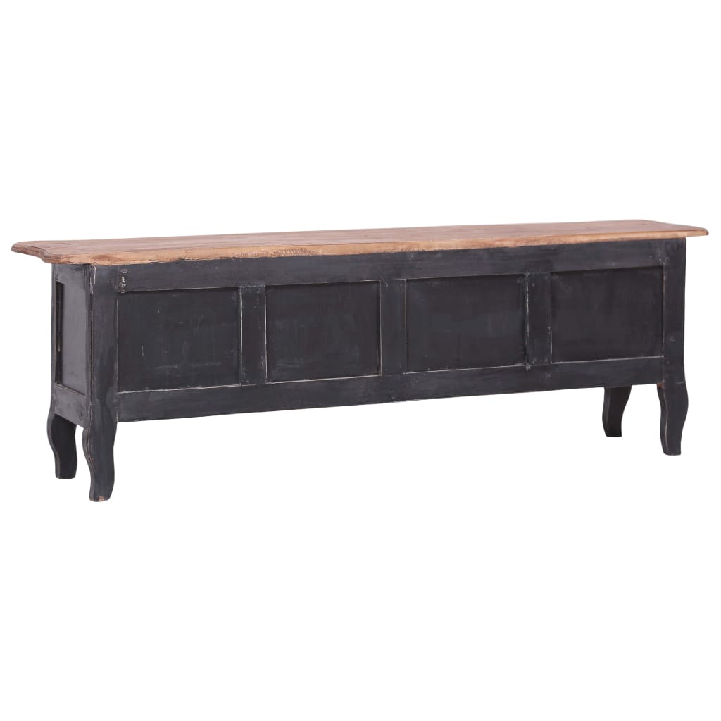Meuble TV 120x30x40 cm noir bois d'acajou massif - XIOS