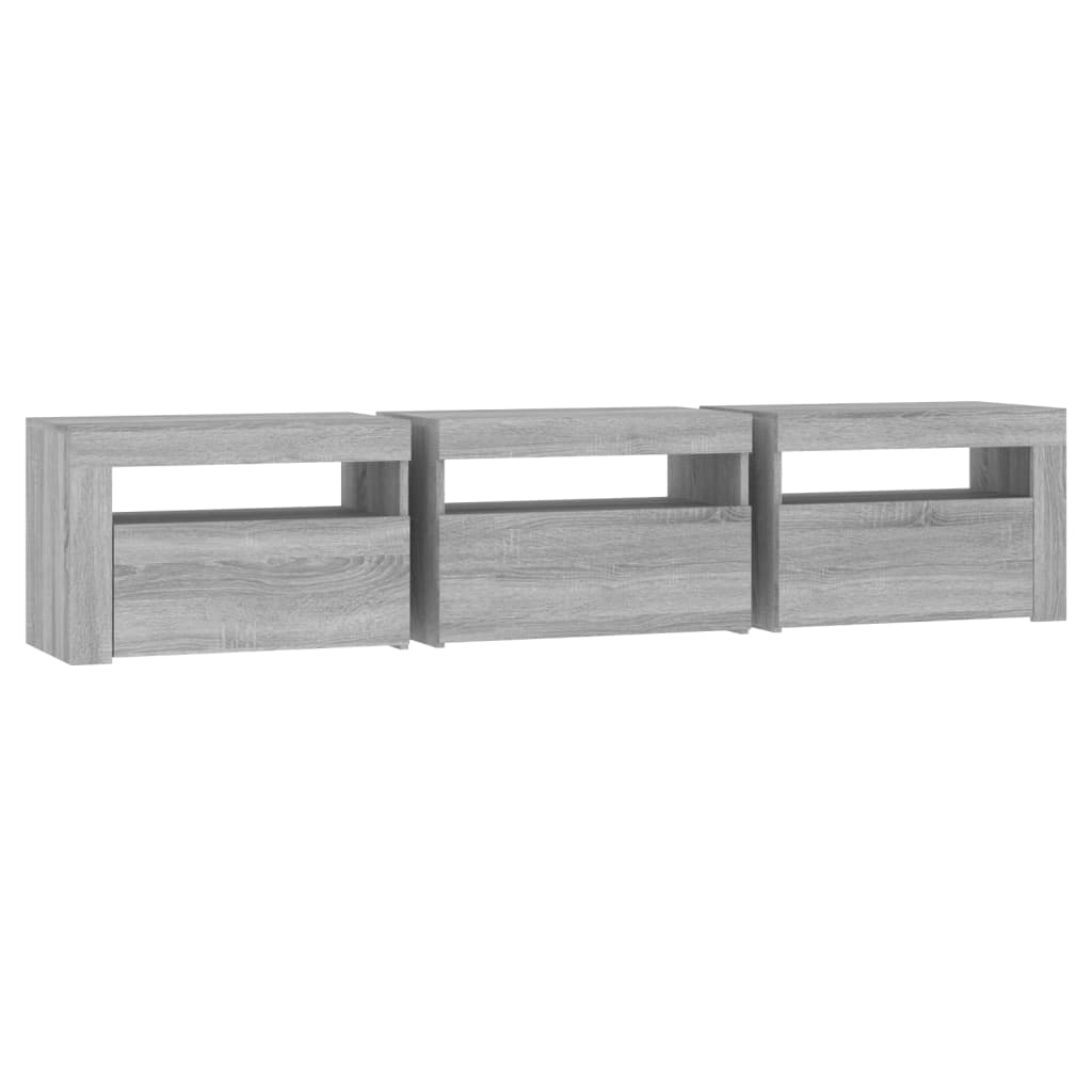 Meuble TV avec lumières LED Sonoma gris 180x35x40 cm - XIOS