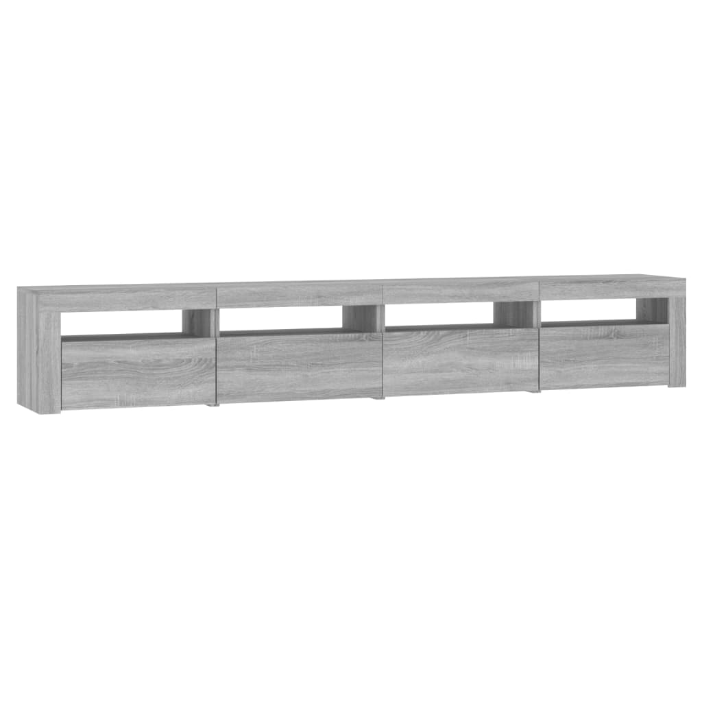 Meuble TV avec lumières LED Sonoma gris 240x35x40 cm - XIOS