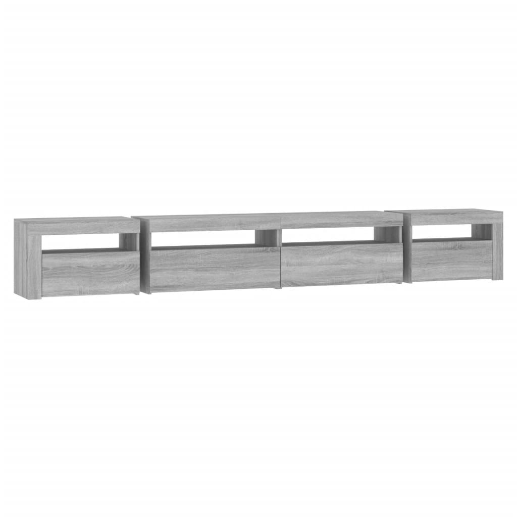 Meuble TV avec lumières LED Sonoma gris 270x35x40 cm - XIOS
