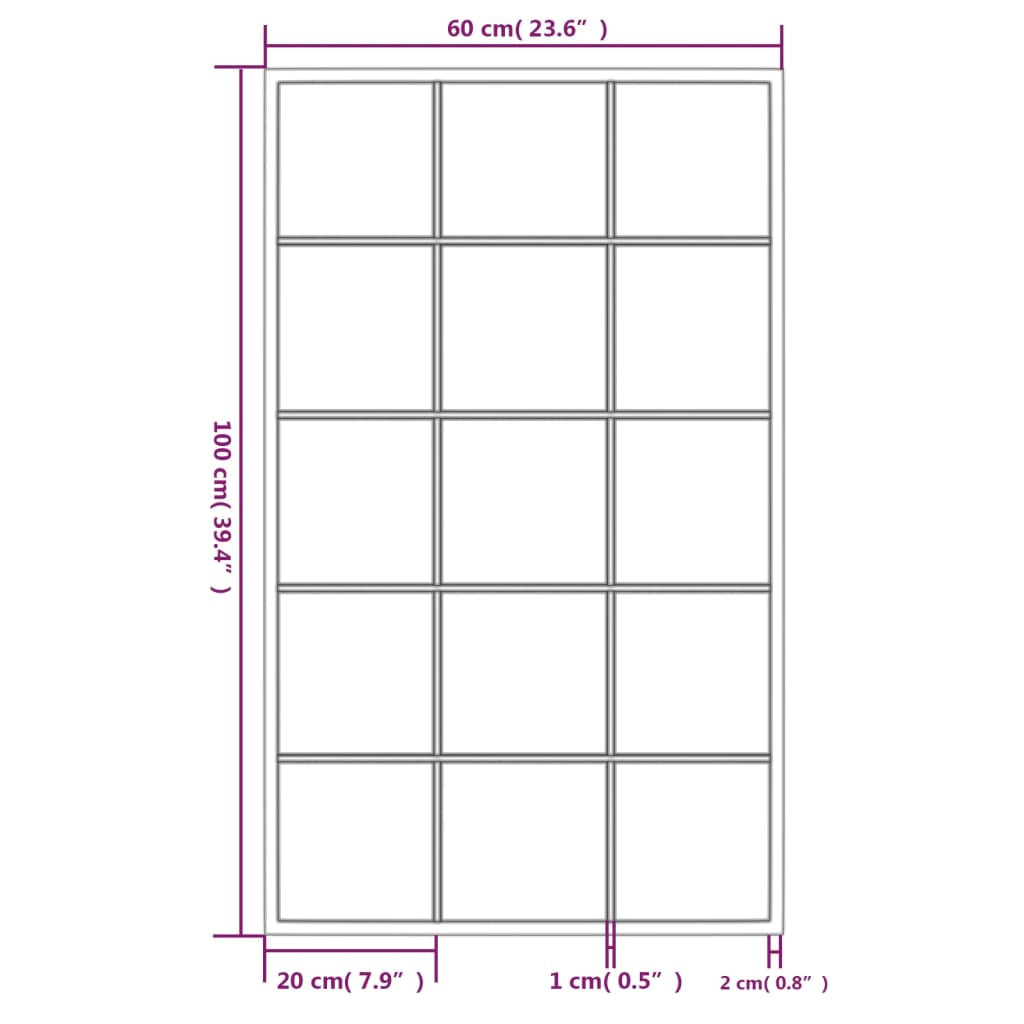 Miroirs muraux 3 pcs noir 100x60 cm métal - XIOS